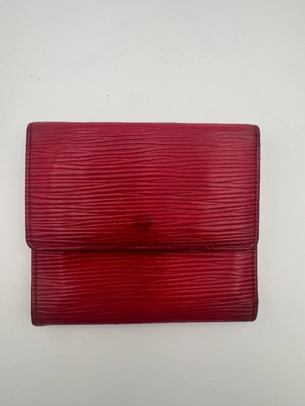Louis Vuitton Red Epi Elise Trifold Wallet with COA